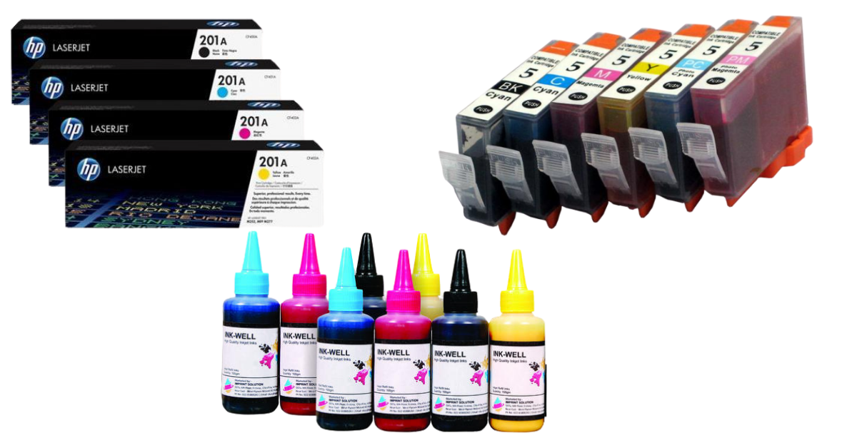 cartridges, ink and toners